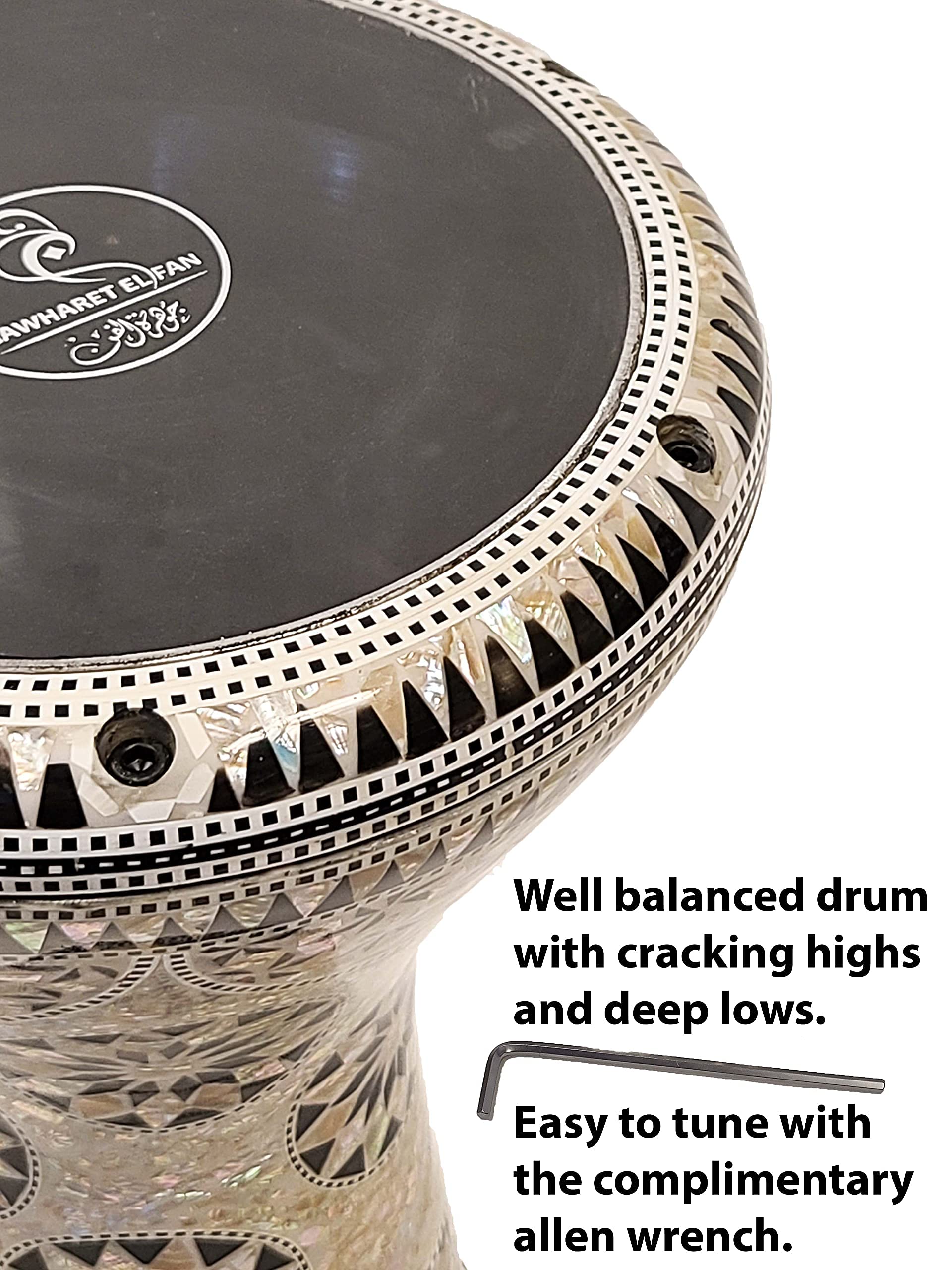 Gawharet El Fan Darbuka Drum (14 Point Star) : Amazon.in: Musical